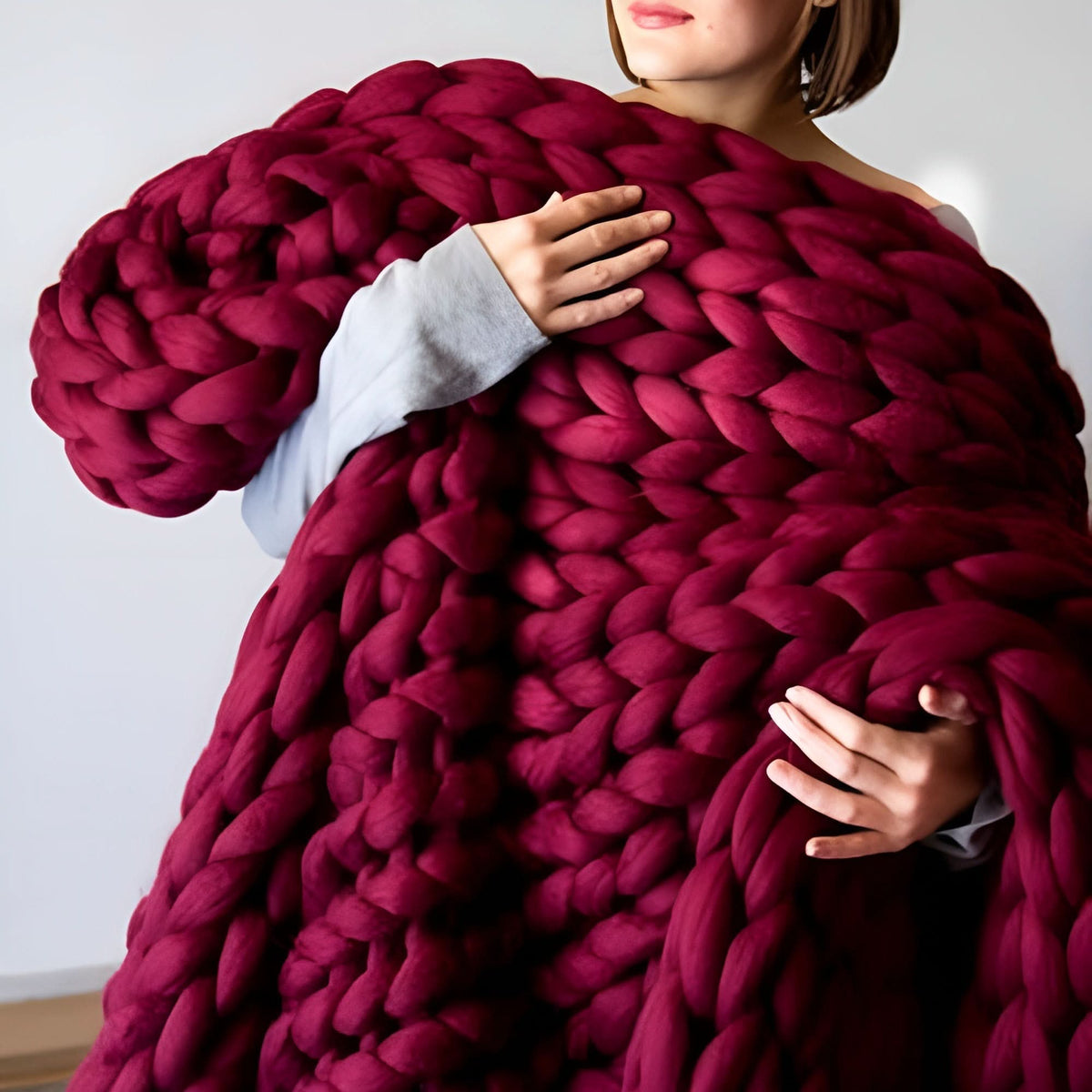 Plaid grosse maille pour canapé ou lit