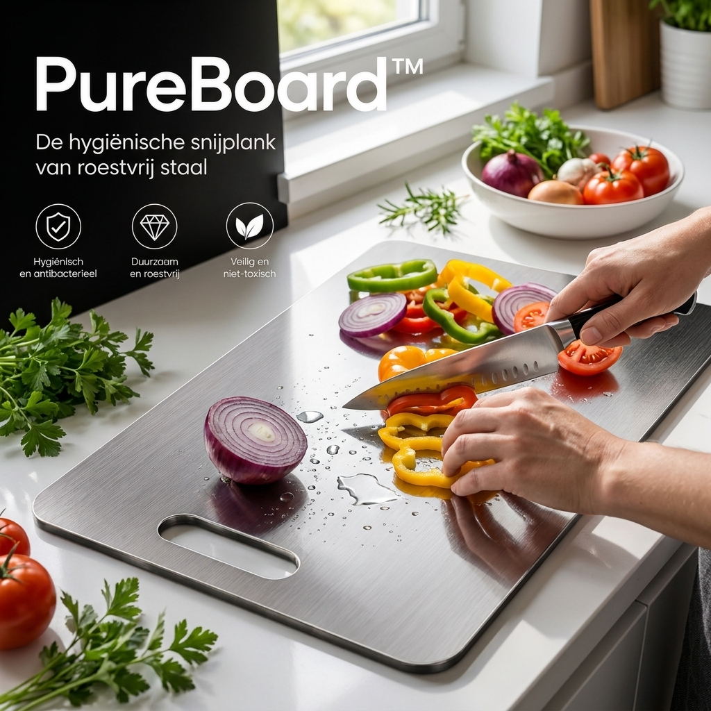 Planche à découper en acier inoxydable — Antibactérienne et antimoisissure, 5 tailles