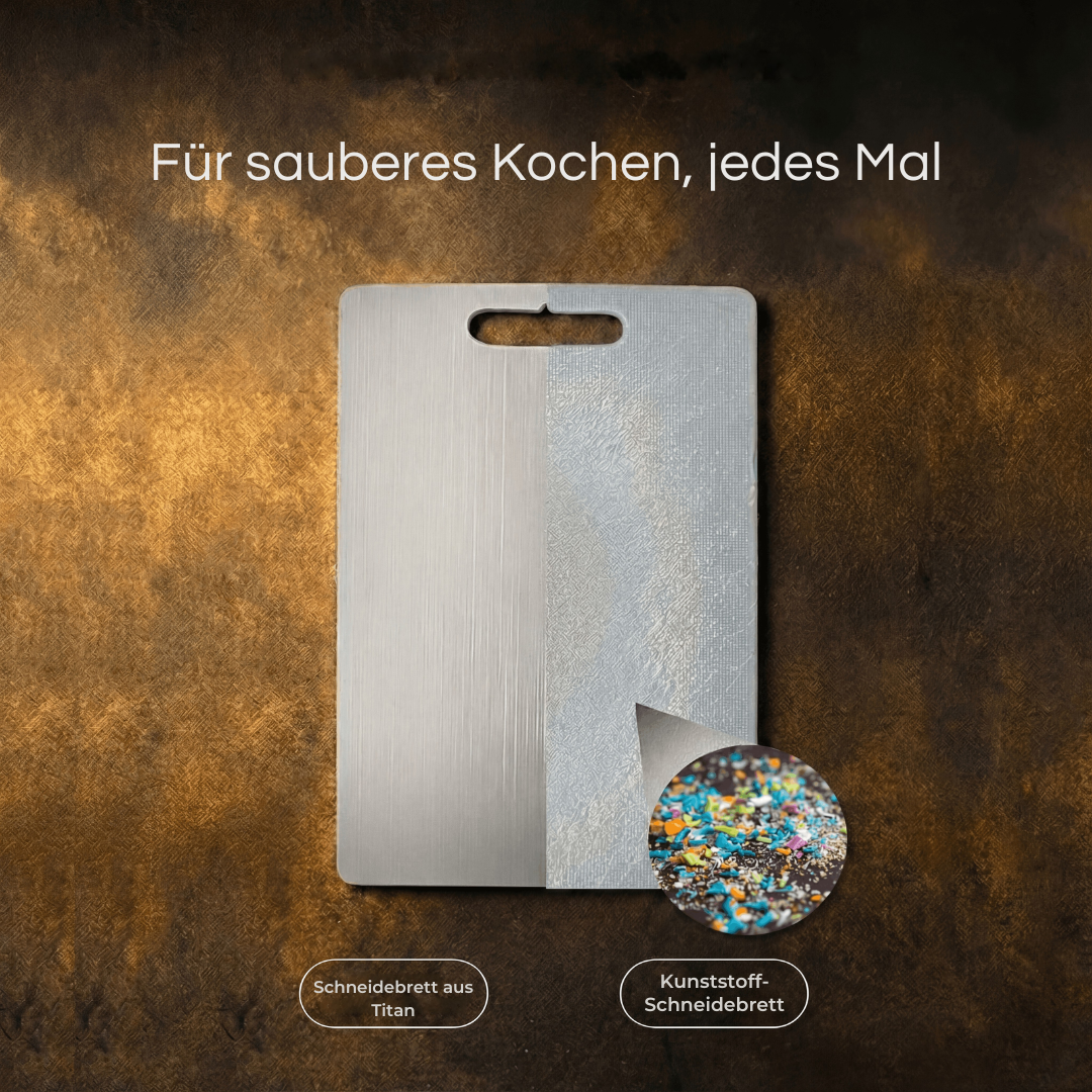 Planche à découper en titane pour usage quotidien en cuisine avec surface lisse