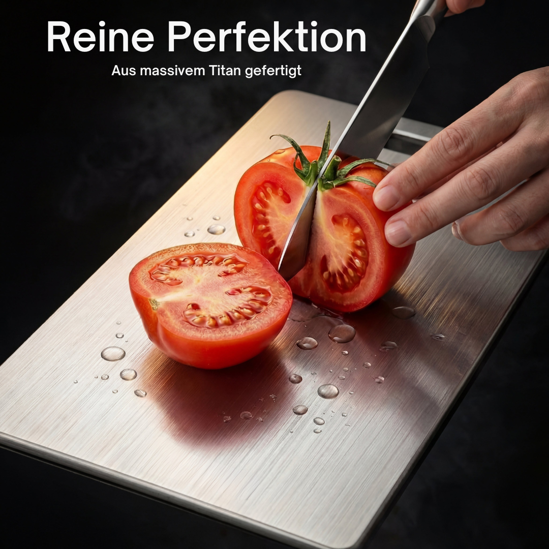 Planche à découper en titane pour usage quotidien en cuisine avec surface lisse