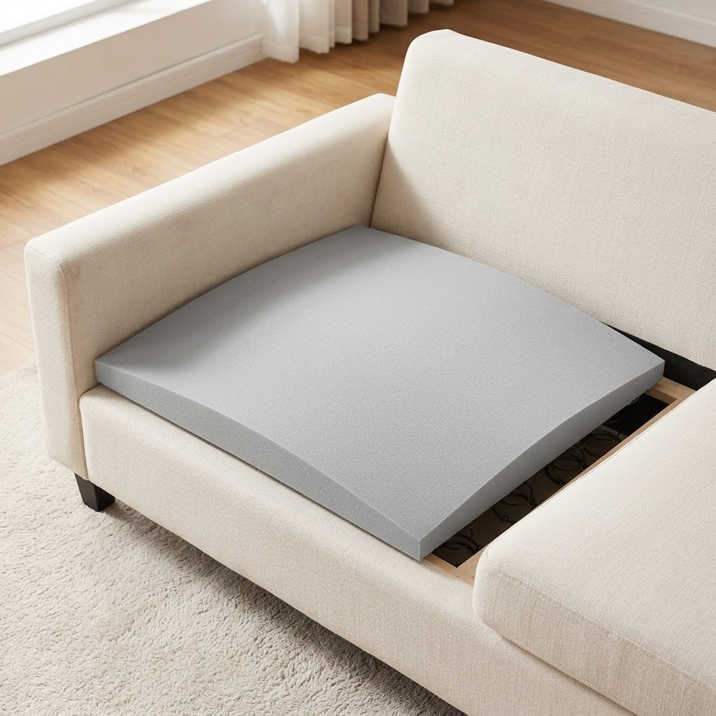 Plaque de support en mousse à mémoire de forme pour coussins de canapé affaissés
