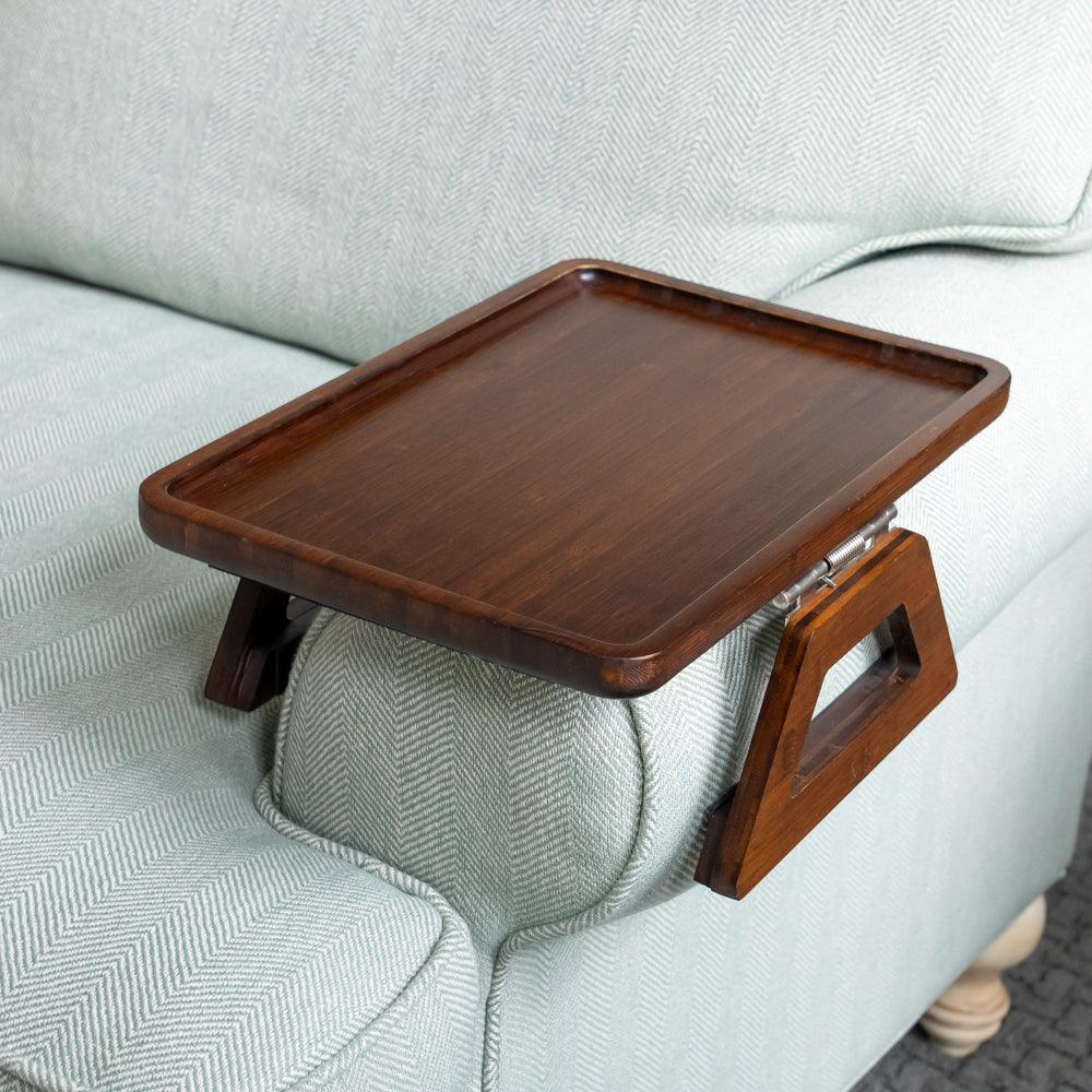 Plateau de canapé réglable pour accoudoir, pour boissons, encas et télécommande