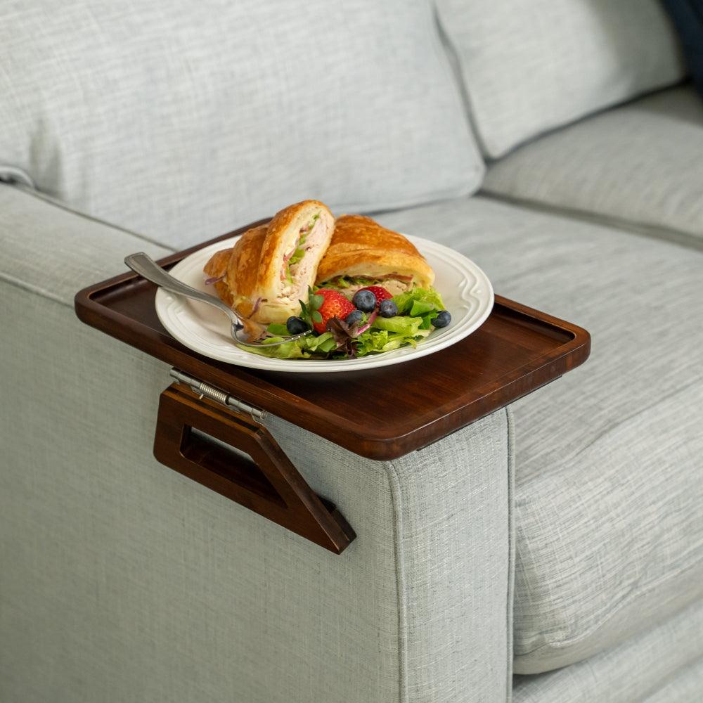 Plateau de canapé réglable pour accoudoir, pour boissons, encas et télécommande