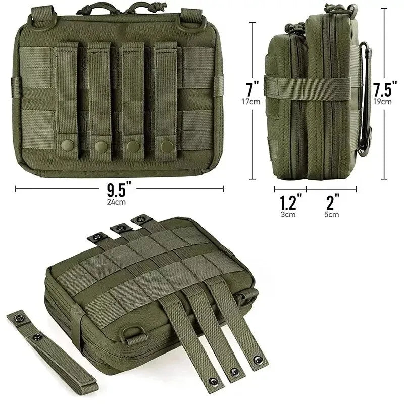 Pochette tactique administrative MOLLE avec rangement pour chargeurs et accessoires