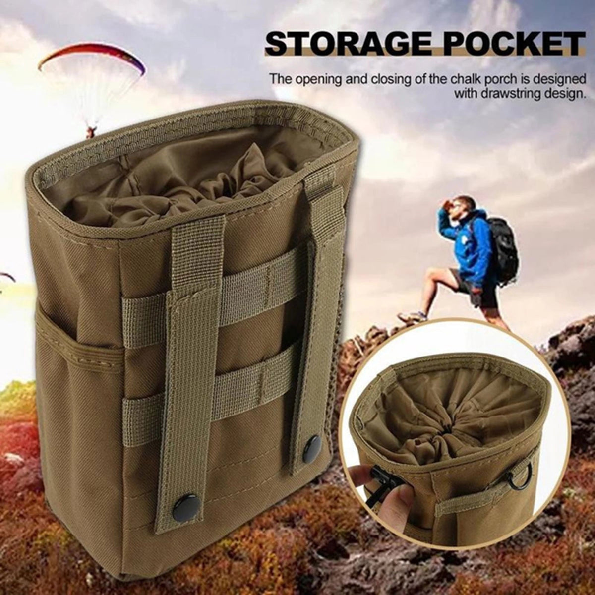 Pochette tactique MOLLE pour rangement d'équipement et accessoires