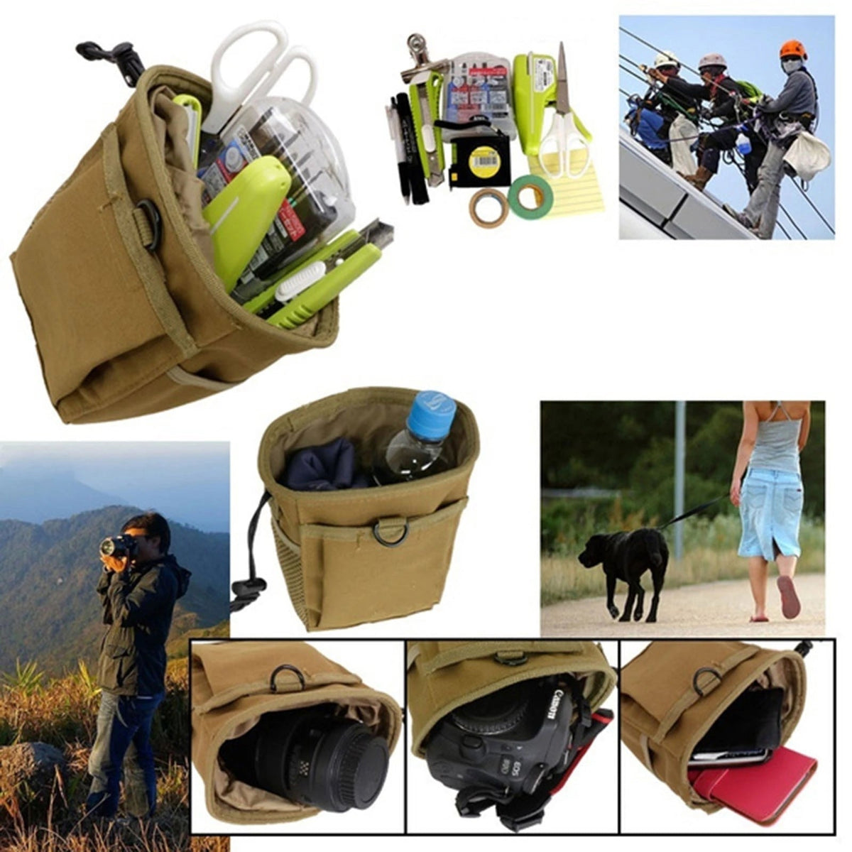 Pochette tactique MOLLE pour rangement d'équipement et accessoires