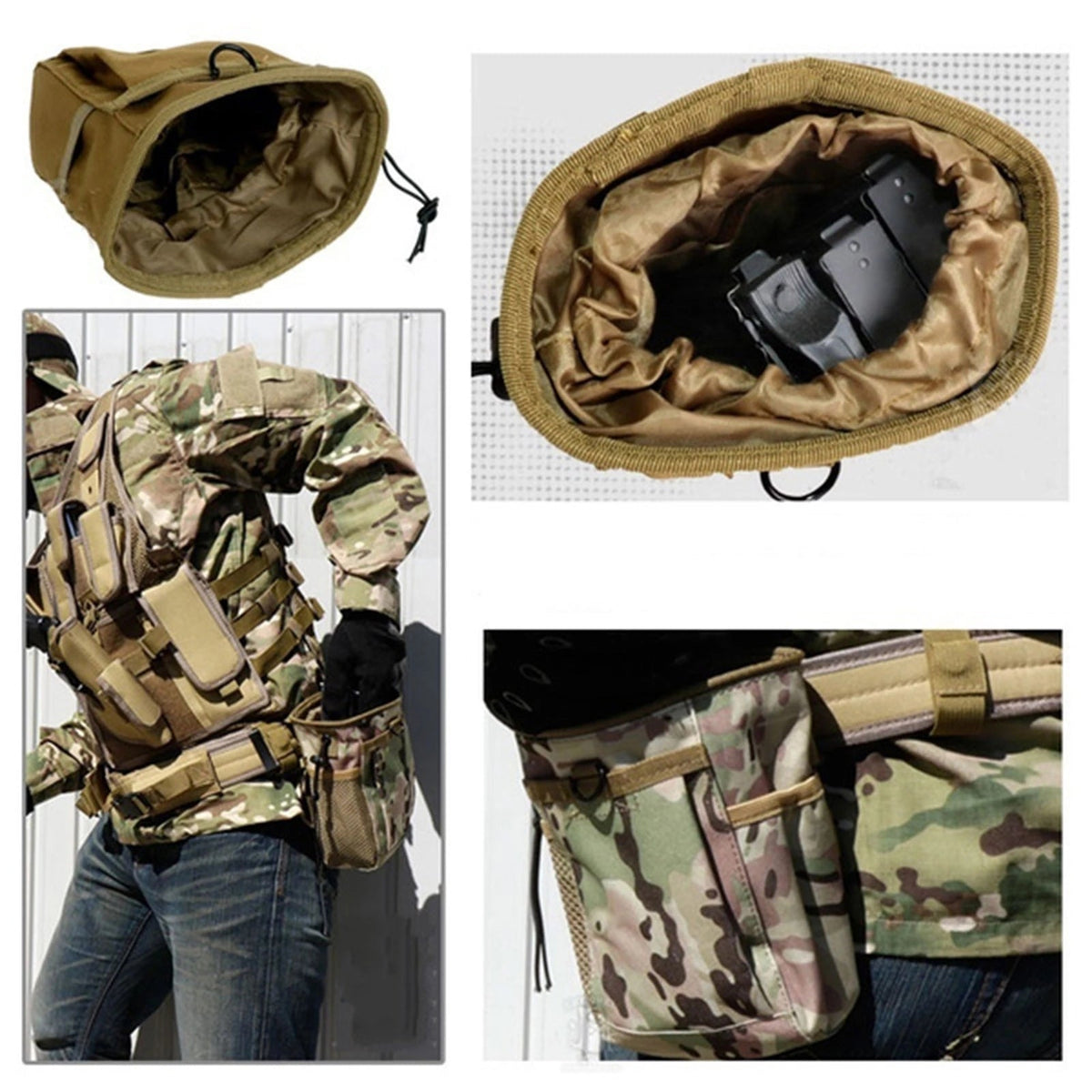 Pochette tactique MOLLE pour rangement d'équipement et accessoires
