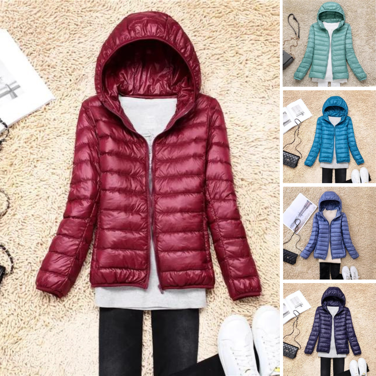 Polina | The new ultra-light, packable down coats with hood