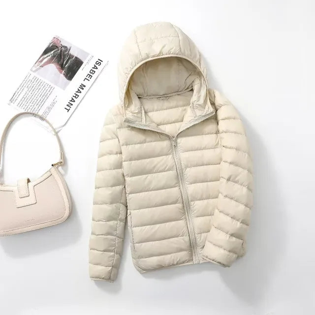 Polina | The new ultra-light, packable down coats with hood