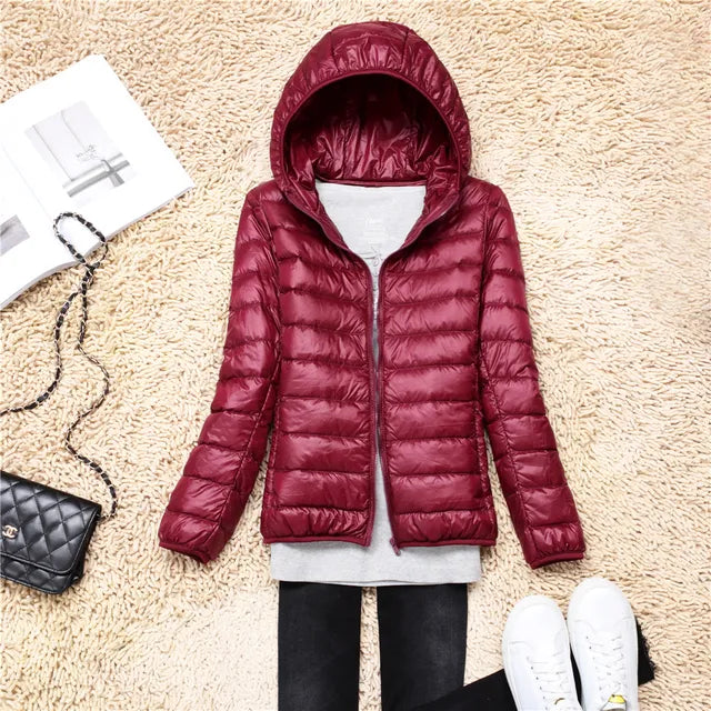 Polina | The new ultra-light, packable down coats with hood