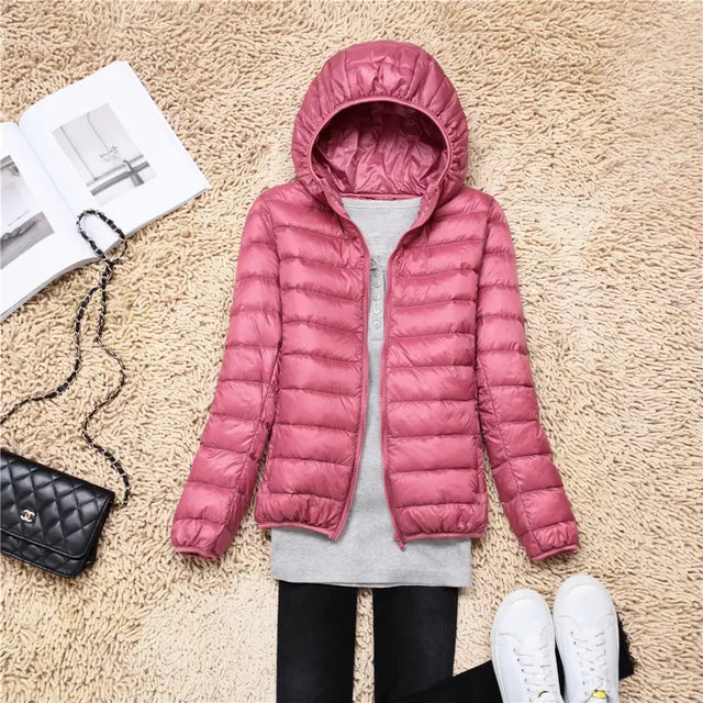 Polina | The new ultra-light, packable down coats with hood