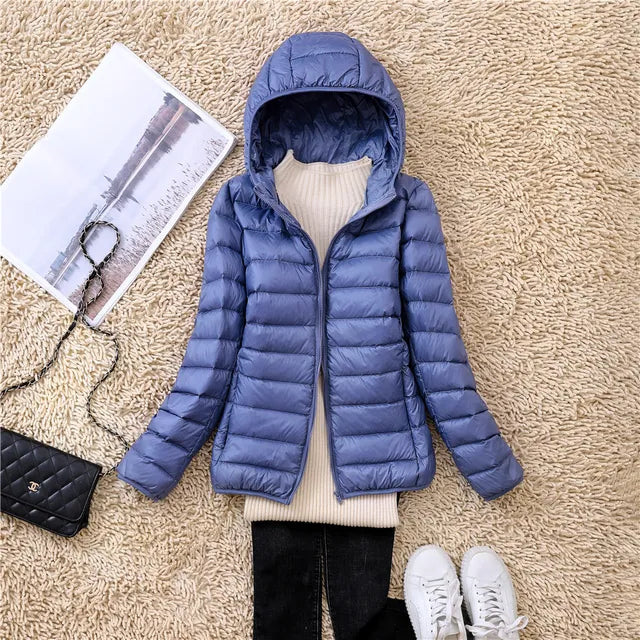 Polina | The new ultra-light, packable down coats with hood