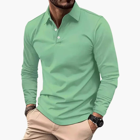 Polo à manches longues style décontracté pour homme