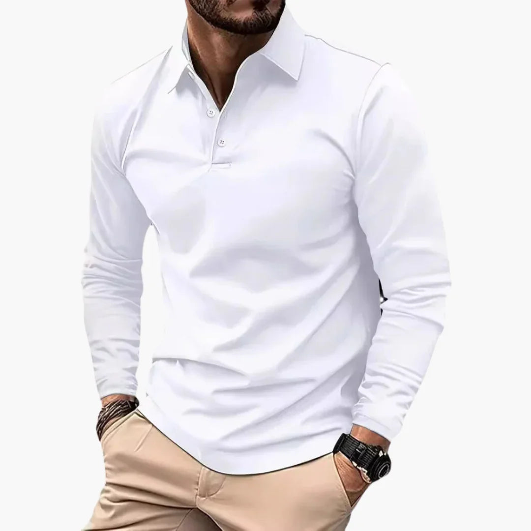 Polo à manches longues style décontracté pour homme