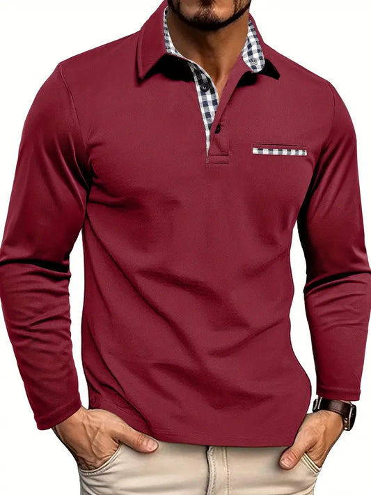 Polo élégant à manches longues pour homme - Confort et intemporalité