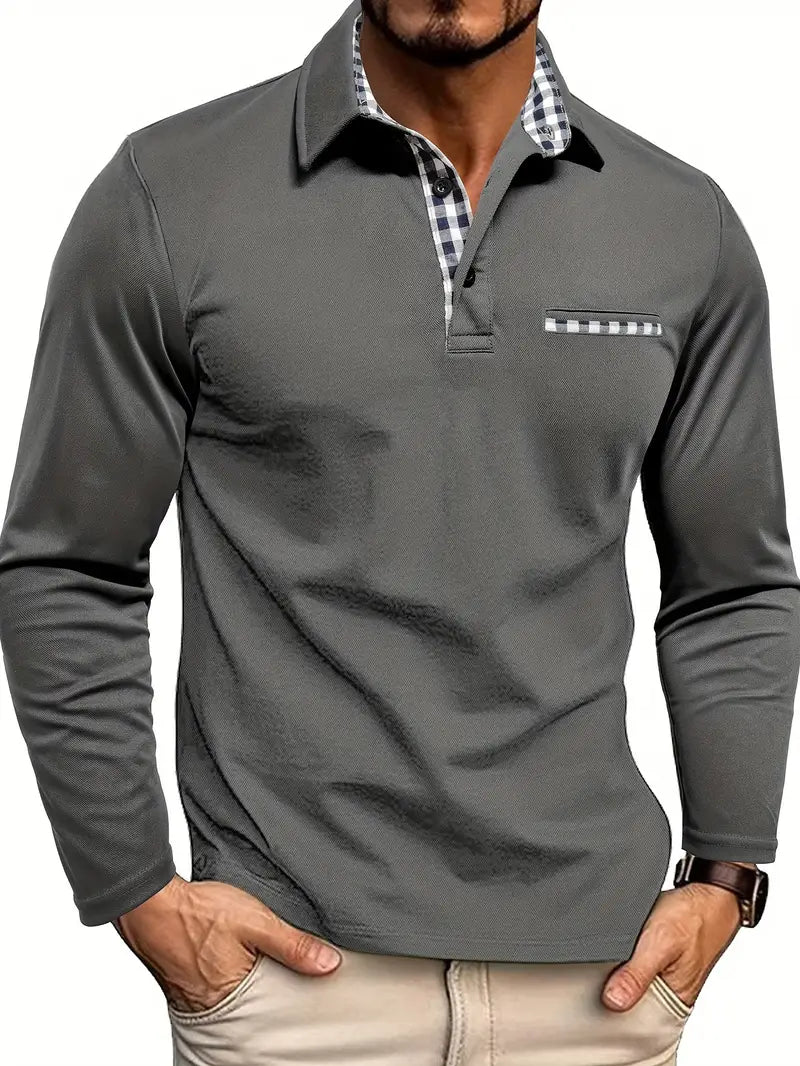 Polo élégant à manches longues pour homme - Confort et intemporalité