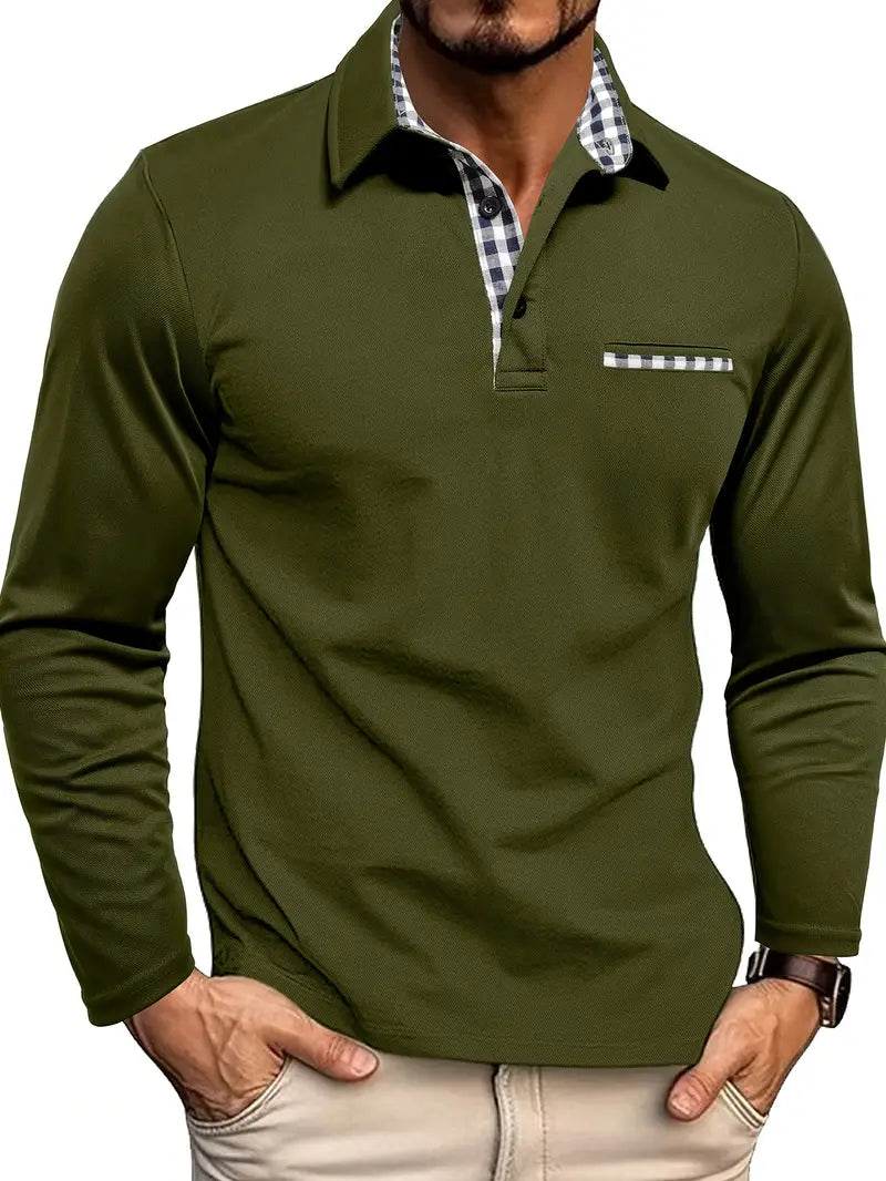 Polo élégant à manches longues pour homme - Confort et intemporalité