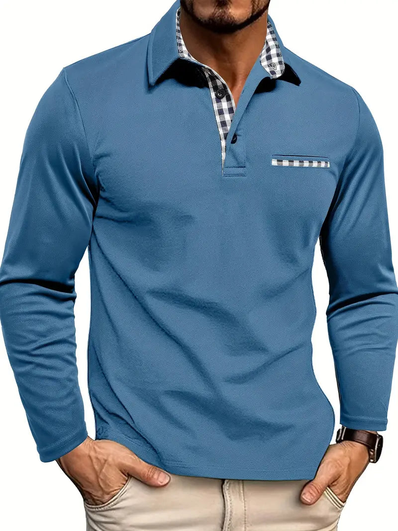Polo élégant à manches longues pour homme - Confort et intemporalité