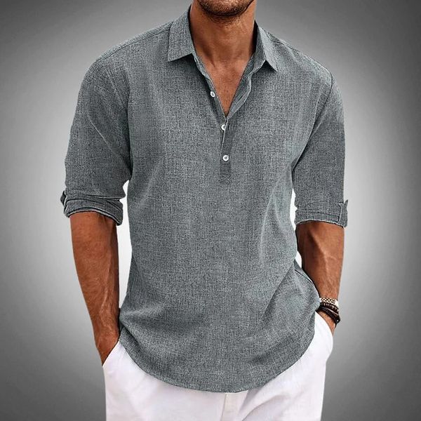 Polo en lin homme respirant coupe décontractée