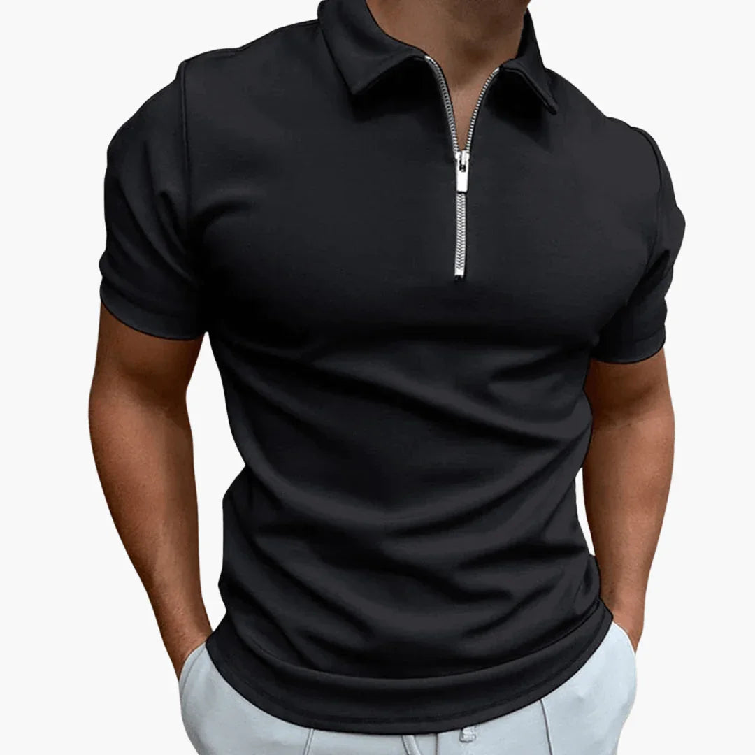 Polo homme à fermeture éclair, confortable et élégant