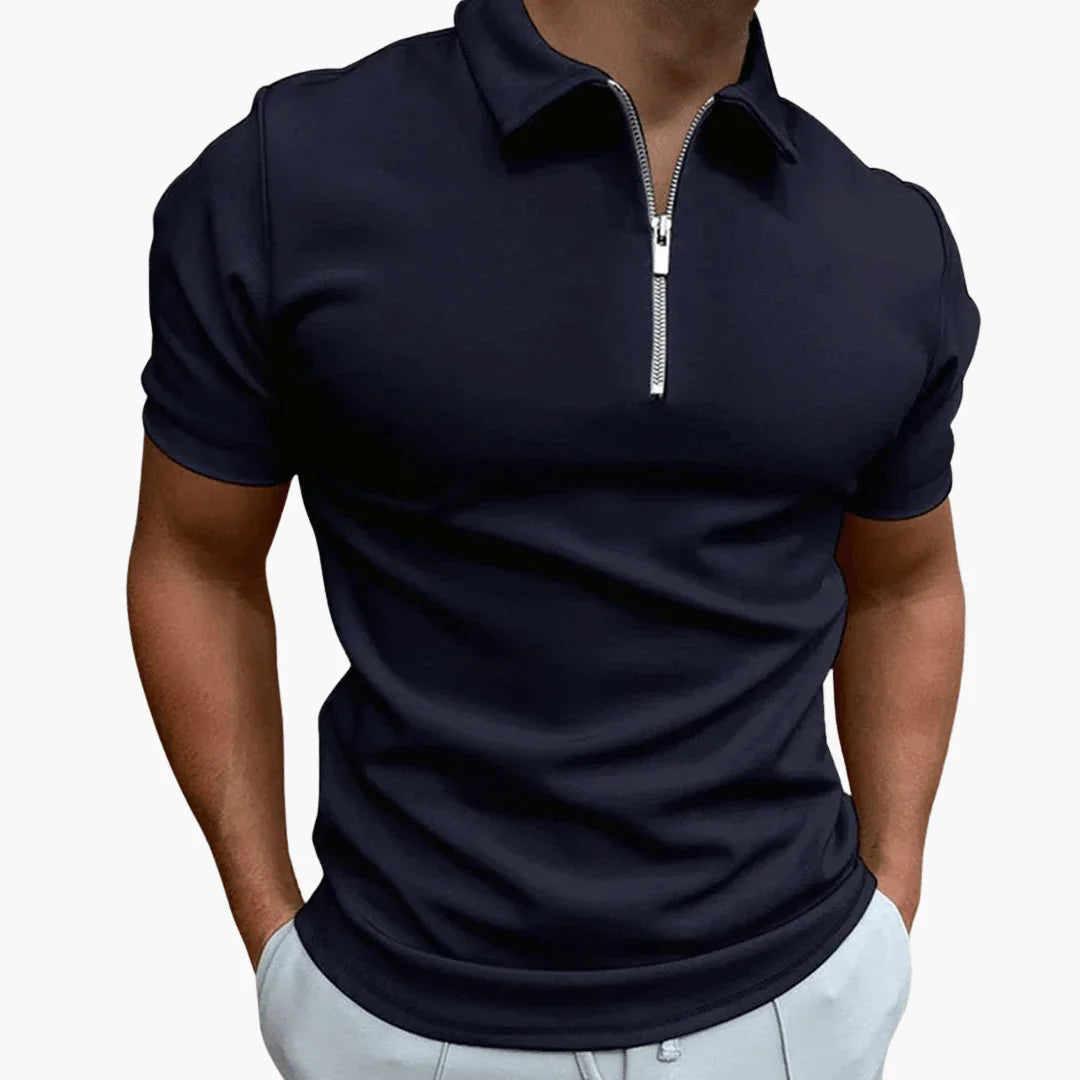 Polo homme à fermeture éclair, confortable et élégant