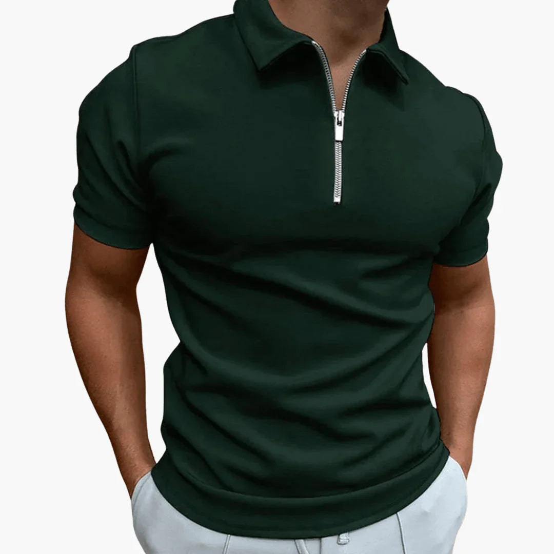 Polo homme à fermeture éclair, confortable et élégant