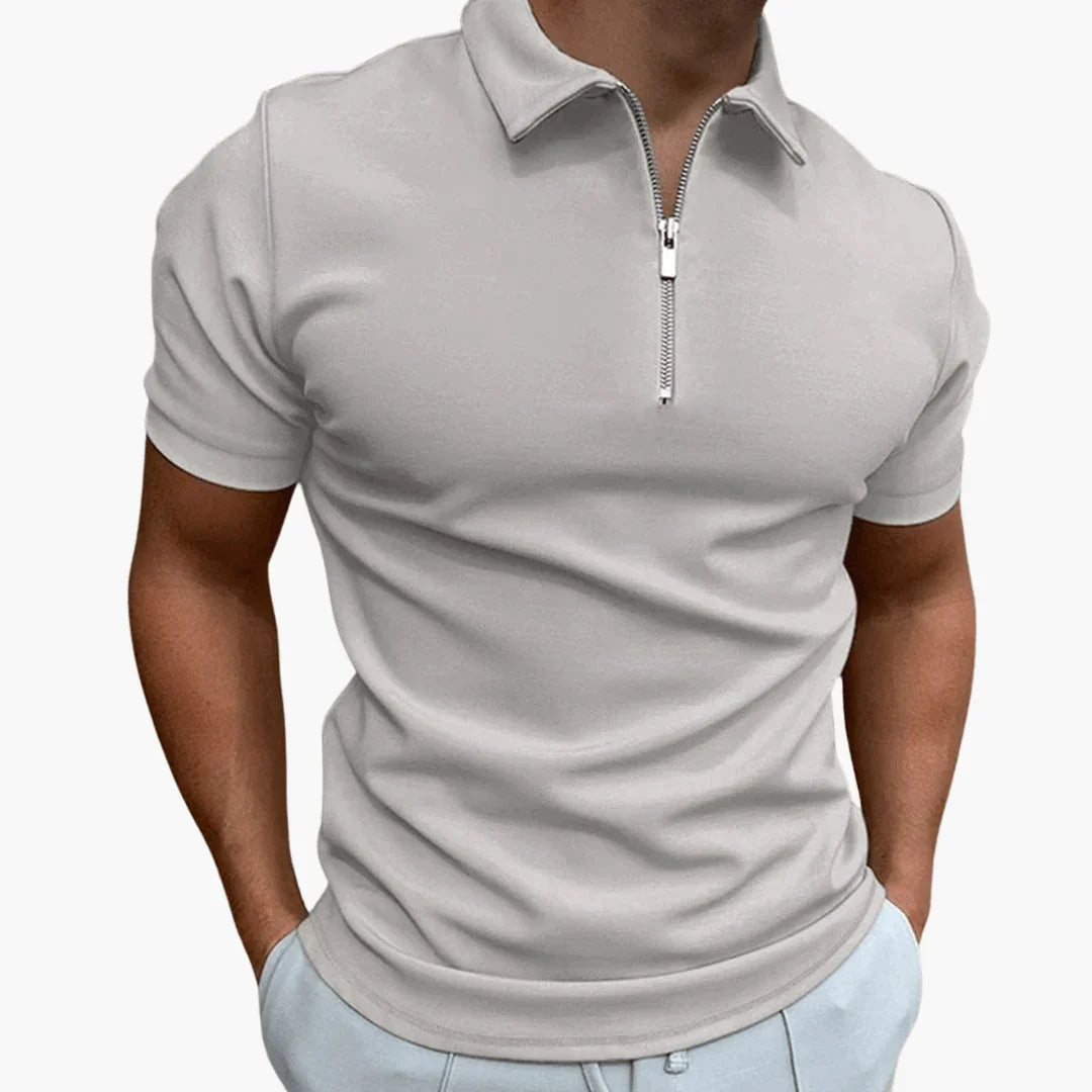 Polo homme à fermeture éclair, confortable et élégant