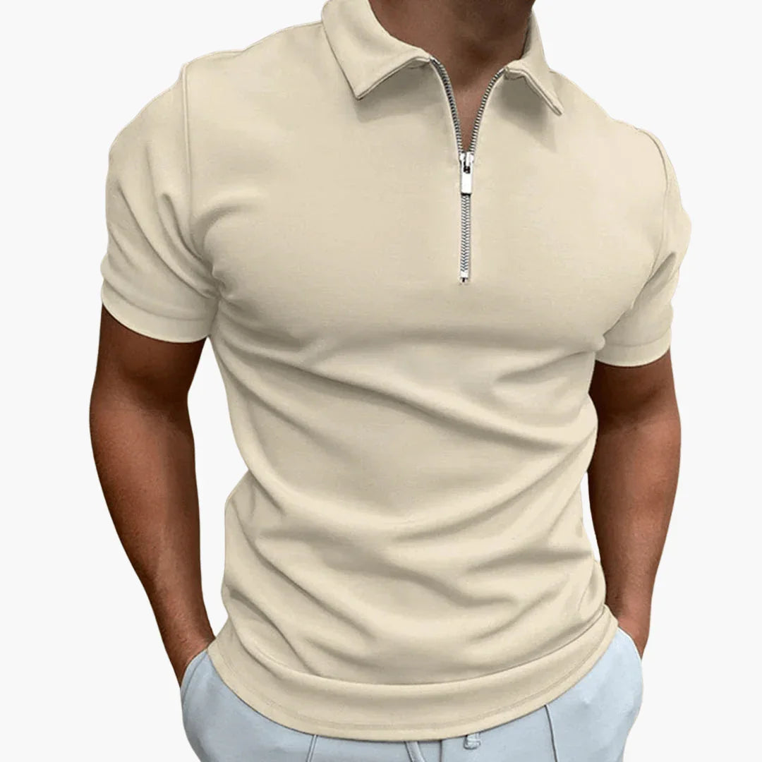 Polo homme à fermeture éclair, confortable et élégant
