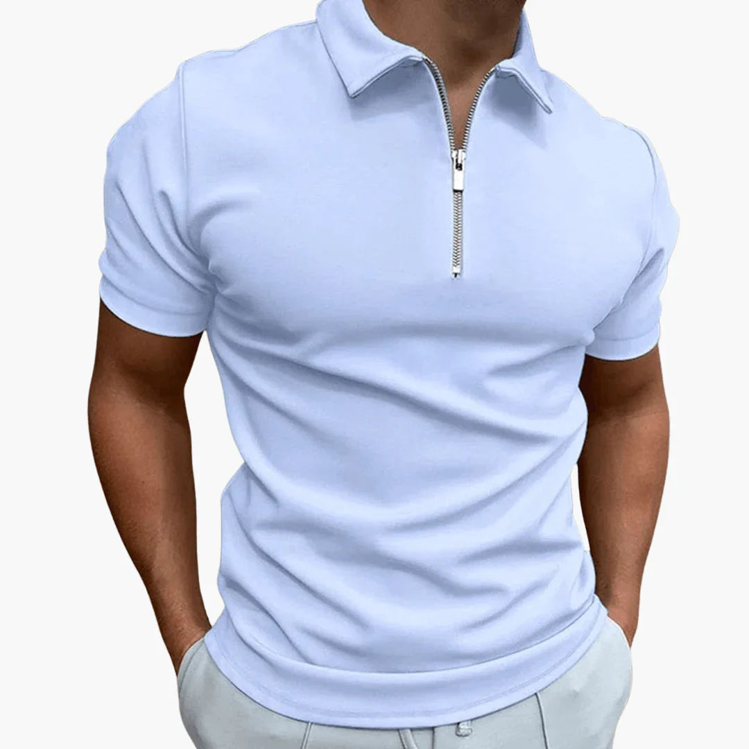 Polo homme à fermeture éclair, confortable et élégant