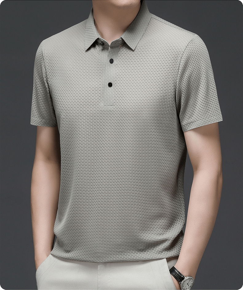 Polo homme en maille texturée – Finition élégante et coupe classique