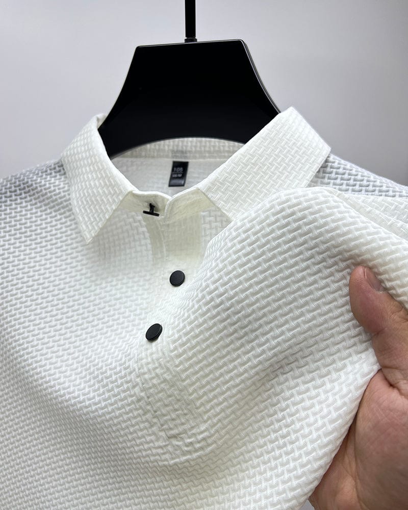 Polo homme en maille texturée – Finition élégante et coupe classique
