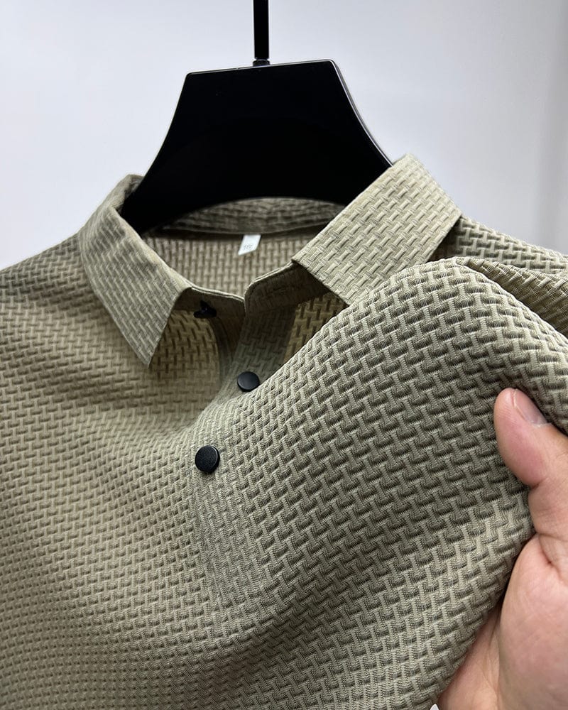 Polo homme en maille texturée – Finition élégante et coupe classique