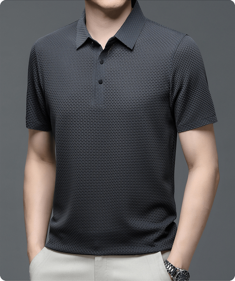 Polo homme en maille texturée – Finition élégante et coupe classique