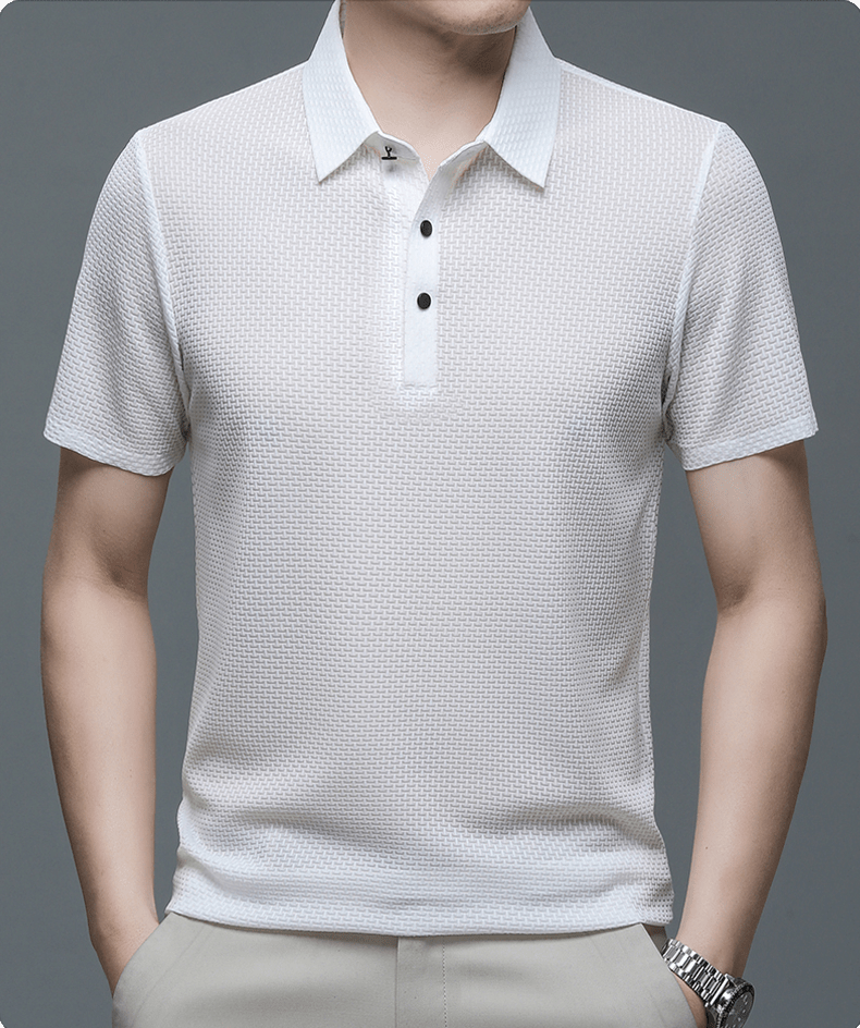 Polo homme en maille texturée – Finition élégante et coupe classique
