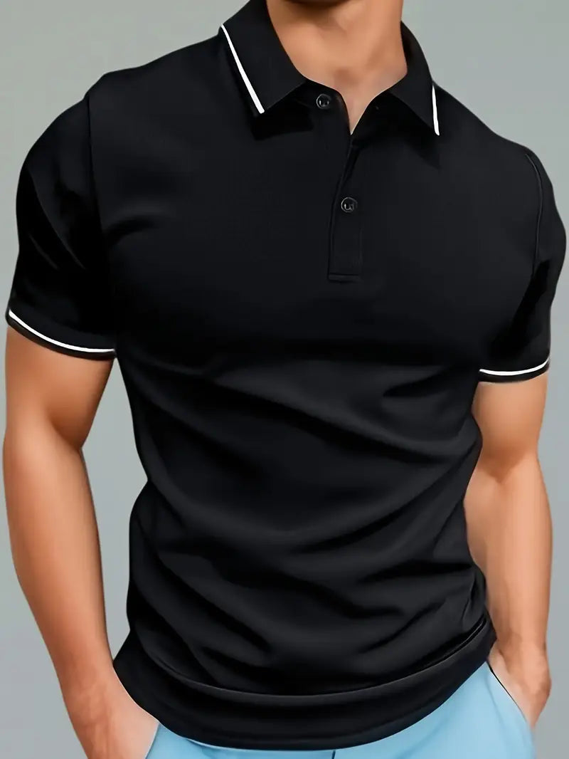 Polo pour homme avec liseré contrastant