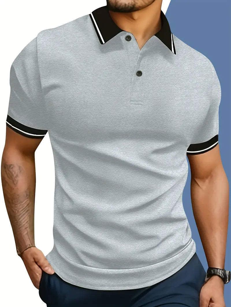Polo pour homme avec liseré contrastant
