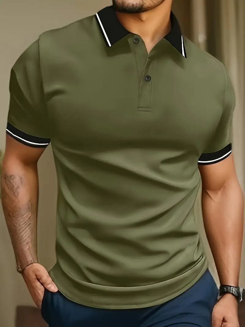 Polo pour homme avec liseré contrastant