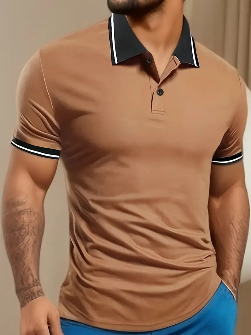 Polo pour homme avec liseré contrastant