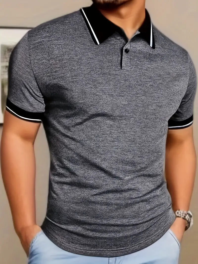 Polo pour homme avec liseré contrastant