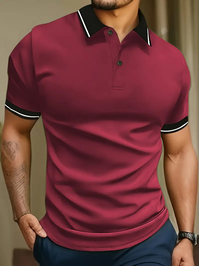 Polo pour homme avec liseré contrastant