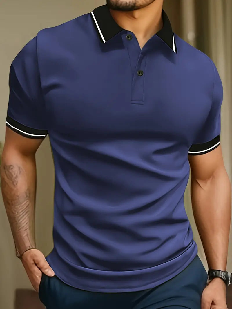 Polo pour homme avec liseré contrastant