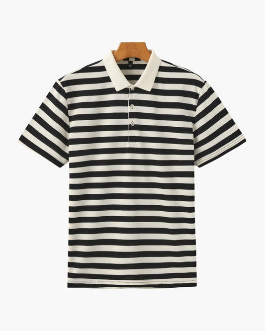 Polo rayé en coton pour homme coupe décontractée