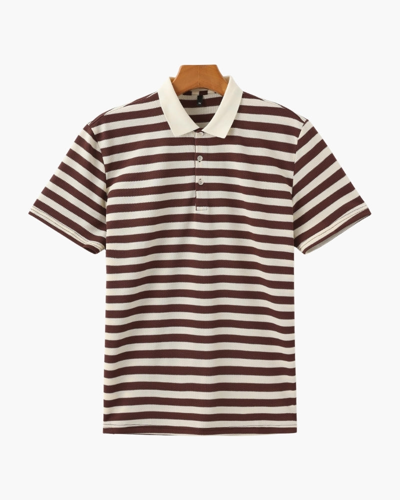 Polo rayé en coton pour homme coupe décontractée