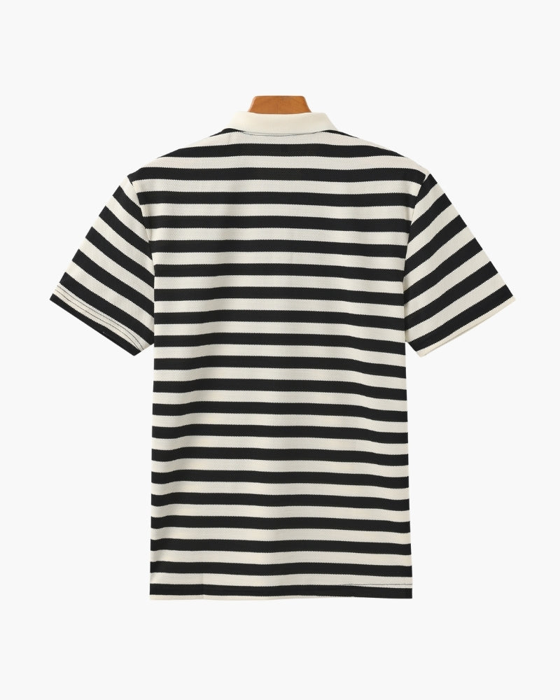 Polo rayé en coton pour homme coupe décontractée