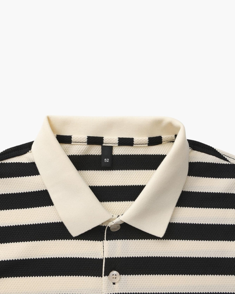 Polo rayé en coton pour homme coupe décontractée
