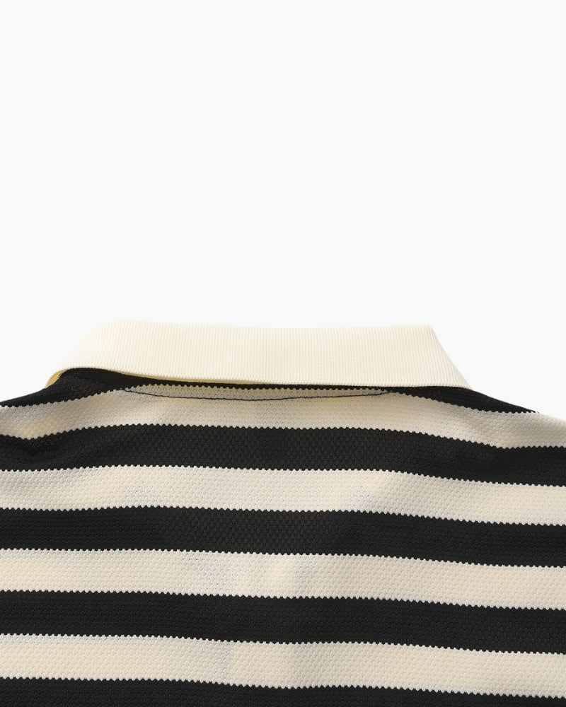 Polo rayé en coton pour homme coupe décontractée
