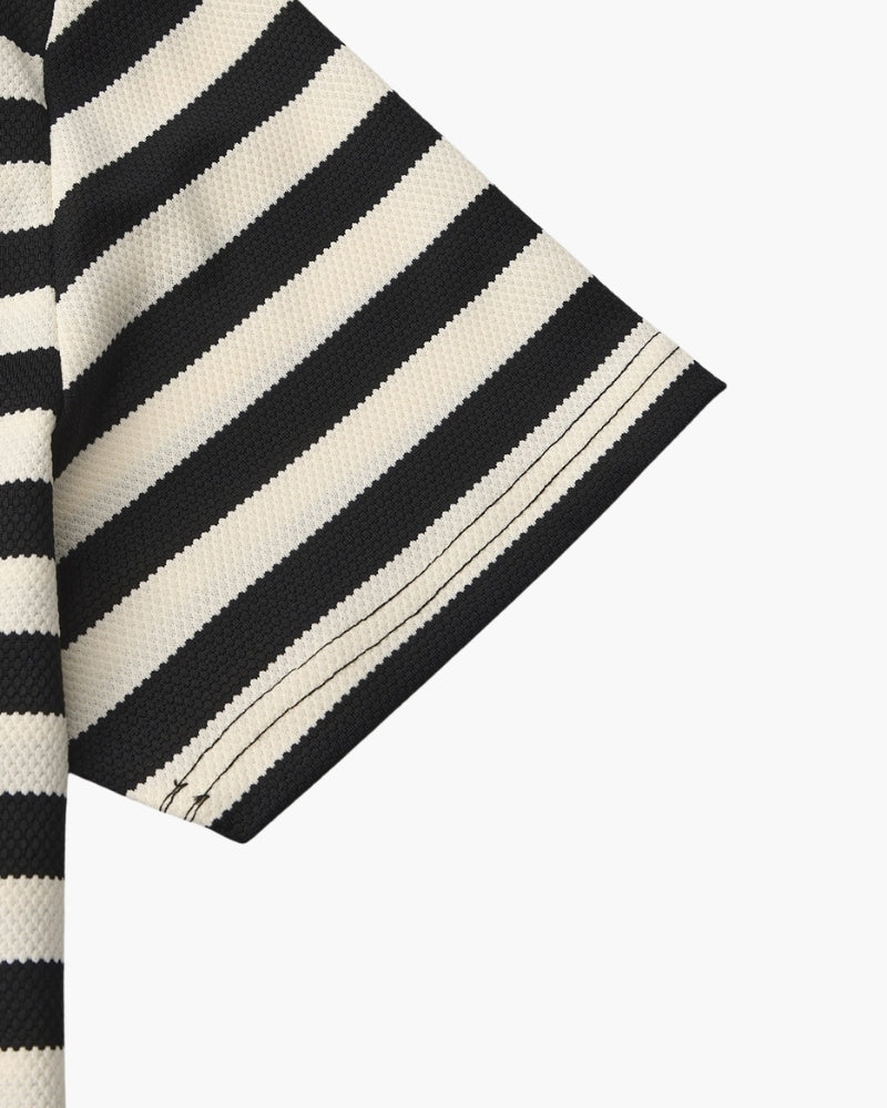 Polo rayé en coton pour homme coupe décontractée