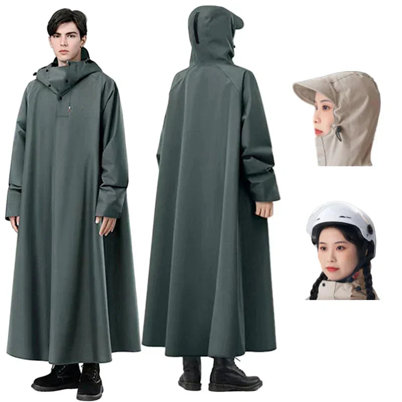 Poncho de pluie long mixte - imperméable et confortable