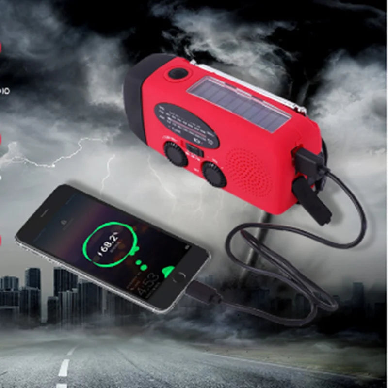 Portable Emergency Radio with Charging and Weather Alerts