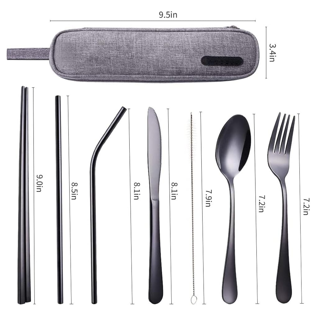 Portable Stainless Steel Cutlery Set - Travel Essential!